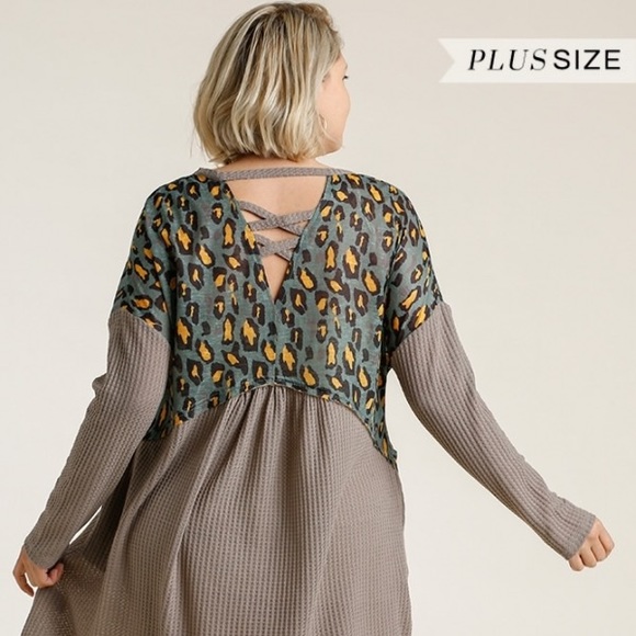 NWT Animal Print Waffle Knit Dress, Size XL - Picture 4 of 5